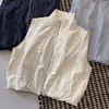 2026 Novo Colete Fashionável Estilo Coreano com Gola Alta e Zíper para Mulheres, Caimento Solto, Emagrecedor, Top Versátil