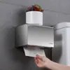 Caja Dispensadora de Papel Higiénico sin Perforaciones Impermeable Caja Sanitaria para Papel Caja para Rollos de Papel Higiénico Estante de Almacenamiento Caja de Papel de Acero Inoxidable