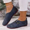 Zapatos Casuales Planos de Suela Suave, Estilo Nuevo Otoño 2024 para Mujer, Sin Cordones, Poco Profundos, Simples, Talla Grande, Talla 43