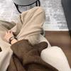Pantalones de Pierna Ancha de Punto Falso tipo Lana, Cintura Alta, Caída Suelta, Estilo Old Money para Mujer, Nuevos Pantalones Rectos de Lana de Largo Completo para Otoño e Invierno 2026