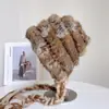 Ropa de Invierno para Viajes al Aire Libre Sombrero de Punto Cálido con Orejeras de Piel de Conejo Sombrero Baotou a Prueba de Frío para Mujer Sombrero Lei Feng para Cabeza Grande