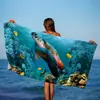 Toalla de Secado Rápido para Vacaciones Chal Esterilla de Playa Toalla de Baño Protección Solar Fabricante Toalla de Playa Microfibra Mayoreo Lado del Mar Absorción de Agua