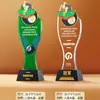 Trofeo de Cristal Baloncesto Billar Bádminton Tenis de Mesa Fútbol Natación Cuerda para Saltar GUNDAN Reunión Deportiva Divertida Premio Personalización