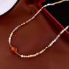 Collar de perlas de cristal y aguamarina, nuevo, vintage, ligero, de lujo, con cadena de clavícula, joyería de alta gama, venta al por mayor para mujeres.