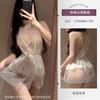 Diyi Miao Si Seda Lencería Sexy Encanto de Medianoche Malla Linda Malla Tentación Vestido con Tirante de Perla A909