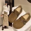 Zapatos de Algodón Casuales de Suela Gruesa de Felpa para Persona Perezosa de Invierno, Nuevos sin Cordones, con Aumento Interno de Altura, para Mujer 2026, Zapatos Tipo Frijol Completamente Cerrados Súper Calientes