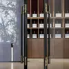 Manija de Puerta de Acero Inoxidable Europea, Nueva Manija de Vidrio Estilo Chino, Manija Grande Moderna Simple de Madera Maciza para Caja de Hotel