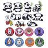 Adesivos de pano bordados criativos Patch de cabeça de animal de desenho animado Patch Chest Acessórios de vestuário Adesivos decorativos Gatos e cães Colam bastões bordados bordados