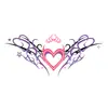Pegatina de Tatuaje de Cintura de Súcubo Colorida Patrón de Corazón Rosa y Morado Mariposa Tatuaje de Vientre Sexy Impermeable para Mujeres
