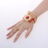 Nuevo Pulsera de Danza del Vientre Pulsera con Anillo de Diamante Grande Ropa de Performance de Danza India Accesorios Viento Étnico Pulsera de Girasol