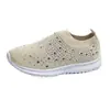 Comercio Exterior Transfronterizo Talla Grande Primavera y Otoño Nueva Moda Casual Strass Mosca Tejida Estilo Deportivo para Mujer Zapatos Casuales para Mujer en Stock