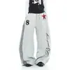 Pantalones Casuales de Pierna Curva con Estampado de Letras para Hombres y Mujeres Primavera Otoño Nuevo Estilo Sueltos BF Retro Americano Versátiles de Pierna Ancha Modernos