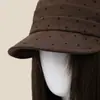 Sombrero de Montar Plisado de Lunares Estilo Coreano para Mujer, Nuevo Versátil de Primavera y Otoño, Boina Adelgazante, Elegante Gorra de Periódico, Boina de Pintor