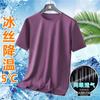Camiseta Masculina de Secagem Rápida com Manga Curta Verão Seda Gelada Fresca Respirável Meia-Manga Esportiva Fitness Malha Tendência Comércio Exterior Atacado Transfronteiriço