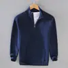 Novo suéter masculino de zíper com gola alta e meia, malha pullover, estilo coreano, casual slim fit, camisa de malha de manga longa