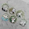 Fofo Desenho Animado Coleção Panda Vermelho Chinês Polygonatum Diu Xun Joias DIY Pulseira de Liga Pingente Chaveiro Acessórios