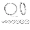 Aretes de Acero Inoxidable 316 Transfronterizos de 2.5 mm de Espesor, Aretes de Aro Sencillos Unisex, Joyería de Oreja de Moda
