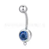 Jiajing si joyería nuevo anillo para ombligo de acero de titanio botón de diamante creativo anillo para ombligo de acero inoxidable joyería para perforaciones venta caliente