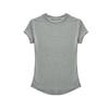 Camiseta de manga corta estilo americano, color liso, cuello redondo pequeño, ajustada, elástica, estilo Spice Girl, para mujer, verano 2024, nueva camiseta básica tipo jersey.