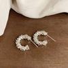 Pendientes de Plata Quebrada Tipo C Viento Frío Geométricos Femeninos Nicho Artístico Brillantes Sencillos Temperamento Más Allá de Pieza Pendientes