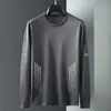 [Envío Rápido] Camiseta de manga larga de peso pesado de 220 g, capa base unisex para primavera y otoño, color liso, blanco, corte holgado, cuello redondo