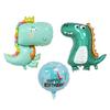 Globo de película de aluminio con forma de dinosaurio de 18 pulgadas, redondo, de dibujos animados, para decoración de fiestas temáticas de cumpleaños, al por mayor