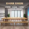 Mesa de Conferencias de Madera Maciza Estilo Chino, Juego de Mesa y Sillas Simple Moderno, Escritorio Grande para Oficina en Casa, Banco de Trabajo Largo