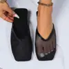 Chinelos Baotou para Mulheres 2025 Verão Nova Moda Para Usar Fora Simples Antiderrapante Sandálias Preguiçosas Vazadas Respiráveis Sapatos Femininos