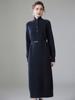 Vestido de punto de cachemira informal holgado hasta la rodilla de color liso con hebilla de media altura gruesa para mujer Otoño e Invierno 2023