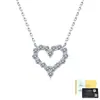 Collar Colgante de Corazón de Moissanita en Plata S925, Estilo Ins de Nicho, Gama Alta, Lujo Ligero, Cadena para Clavícula de Viaje