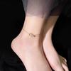 Tobillera Moderna de Acero de Titanio de Doble Cara con Corazón de Doble Capa para Mujer Chapada en Oro de 18K Nueva Versátil No se Desvanece de Moda Lujosa Accesible Tobillera