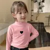 Y2015 # Camiseta Térmica Base para Niñas, Nuevo Estilo de Invierno, Elegante Top de Otoño con Cuello Semi Alto para Niños Mayores, Ropa Interior para Niñas Pequeñas.