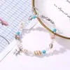 Tobillera Personalizada Transfronteriza de Concha y Estrella de Mar Bohemia Turquesa Joyería para Playa Oceánica Accesorios para Mujeres