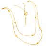 Tienda de oro con collar de mariposa de hadas de flujo de oro brillante de 24k, cadena de clavícula de alta gama para mujer, cadena doble de lujo ligera para regalo de novia