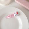 Pinza para el cabello de conejo rosa de dibujos animados, linda niña, flequillo lateral, pinza BB, pinza de pico de pato para todo, accesorios para el cabello coreanos para niños