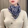Lenço de seda com fivela magnética, cachecol quadrado feminino, outono e inverno, nova chegada, pingente preguiçoso, cachecol de dupla face, cachecol fashion, estilo ocidental, proteção para o pescoço