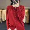 Cárdigan Mujer Otoño Invierno Nuevo Abrigo de Lana Estilo Corto Holgado Elegante Camisa de Manga Larga Negro Talla Única Blanco Gris