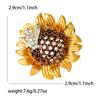 Broche de girassol de abelha esmaltada de liga japonesa e coreana, moda, tudo combinando, roupas femininas, corpete, joias, alfinete