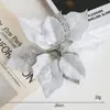 Decorações de Natal Flores de Veludo Paetês Grandes Flor de Natal Rattan Decoração de Árvore de Natal Flor Recortada em Tecido de Cebola Guirlanda