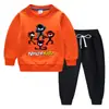 Traje de suéter para niños otoño e invierno 2023 estilo occidental nuevo traje cálido de invierno acolchado de terciopelo de manga larga para niños grandes