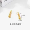 Pena Pincel Pingente de Ouro Areia Vietnamita em Forma de J Duradouro Acessórios para Broche Pulseira DIY Feito à Mão