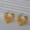 Design de Nicho Europeu e Americano Estiloso Exagerado Retro Estilo Metalico Radiante Sol Latão Banhado a Ouro Brincos Elegantes para Mulheres