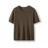 Nova Camiseta Pulôver de Linho Misto Colorido Versátil de Manga Curta Fresca e Elegante para Mulheres, Manga Meia-Manga Estilosa, Nova Coleção Primavera/Verão 2026