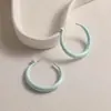 Pendientes con Forma de C de Color Dopamina, Frescos y Dulces para el Verano, Pendientes de Circonita de Moda, Accesorios para Orejas Simples y Elegantes de Alta Gama