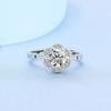 Anillo de plata esterlina S925 con imitación de bienes, anillo de diamantes de moissanita de seis garras microincrustado versión coreana para mujer, fabricantes de plata al por mayor