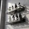 Estante de Almacenamiento Negro de Hierro con Forma de Corazón para Montar en la Pared, Estante de Almacenamiento para Pared de Baño sin Taladro, Estante para Artículos de Tocador de Baño