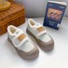 Beier outono e inverno super fire mocassins sapatos femininos 2024 novo forro de lã engrossado velcro pedal preguiçoso BE6801