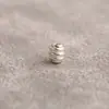 Cuentas espaciadoras roscadas de plata S925, pulsera de cristal plateado liso, accesorios para collar, dijes colgantes DIY, componentes de joyería