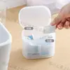 Caja de Almacenamiento de Escritorio Plástico con Compartimentos y Tapa Organizador Bastoncillos de Algodón Hilo Dental Almacenamiento de Lentes de Contacto Caja a Prueba de Polvo Almohadilla de Algodón
