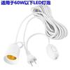 Portalámparas colgante con cable y cabezal de lámpara de rosca E27 para uso doméstico, bombilla LED de bajo consumo, con interruptor y enchufe.